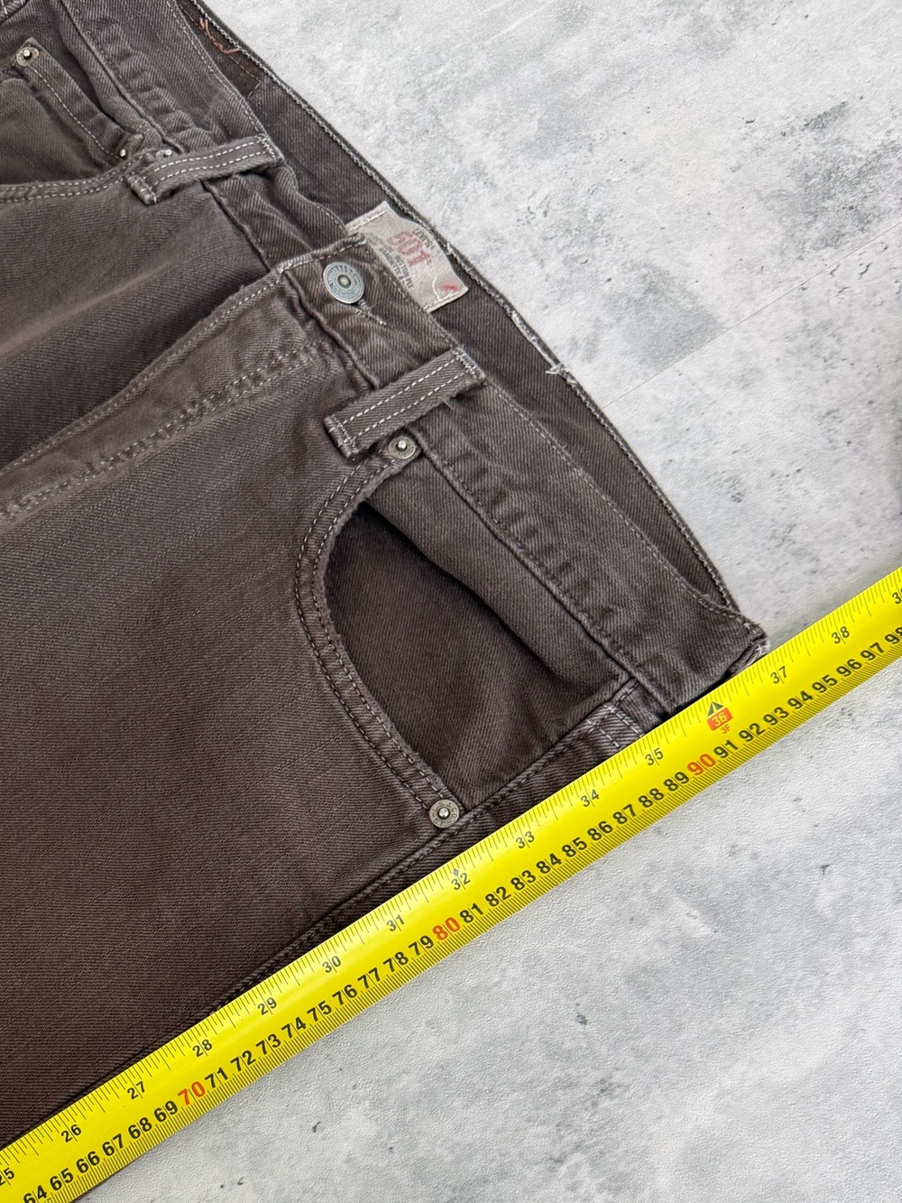 Vintage Levi’s 501 Brown Button Fly Baggy Jeans 33x30 - Picture 8 of 10